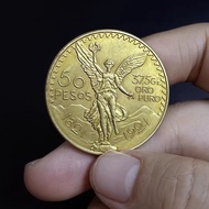 2B8Ready stock Mexican Retro Commemorative Coin Retro Golden Coin Eagle Yang 50pes Props Play Commem