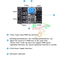 Pwm hub 8 channel 4/ 3 pin pwm splitter fan connector pc fan branch