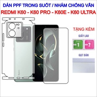 PPF stickers for Redmi K60, K60 Pro, K60E, K60 Ultra with full back, screen