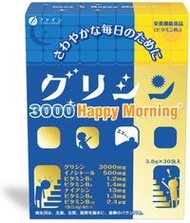 Fine Glycine 3000 Happy Morning 30 天用量（30 包）含有肌醇、維生素 B1 和菸鹼酸