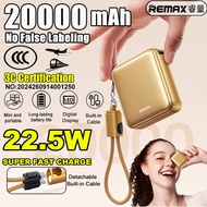 [CCC Certificate]  REMAX 20000mAhPowerbank 3c powerbank Fast Charging Powerbank Camping Built-in Cab
