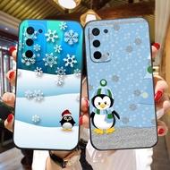 Cute Cartoon Penguin Snow Soft Black Silicon TPU Cell Phone Case For OPPO A96 RENO 10 8 7 6 5 4 6.6 X T Z F21 X2 Find X3 Pro Plus Zoom Lite 5G