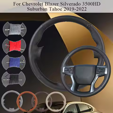 Customized Anti-Slip Car Steering Wheel Cover For Chevrolet Blazer Silverado 3500HD Suburban Tahoe 2