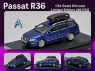Street Weapon SW 1:64合金模型！Passat 第6代B6，R Line R36 Wagon旅行版。首批3色發售中，Blue藍色 /  White白色 / Grey灰色。含車頂行李箱