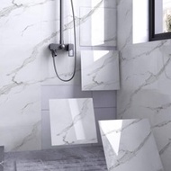 8pcs 11.81in*11.81in 0.7㎡ Smooth Marble Pattern Ceramic Tile Wallpaper, Waterproof Moisture-Proof Wa