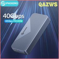 QAZWS PHIXERO 40อะแดปเตอร์ Gbps USB 4.0ธันเดอร์โบลต์3/4เคส SSD ฮาร์ดไดรเวอร์ M.2 NVMe PCIE Enclosure