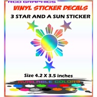 3 Star and A Sun Sticker vinyl sticker