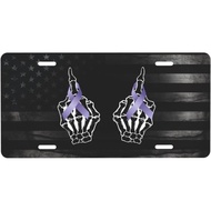 Skeleton Hand Fuck Esophageal Cancer Awareness Personalized Front Aluminum License Plate Suitable fo