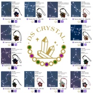 DS Crystal Handmade Keychain Crystal 12 Constellations Buatan Tangan Batu Crystal Asli