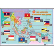 Poster Map Of Prachakom Asean Group No.9493 Paper Teaching Materials Learning