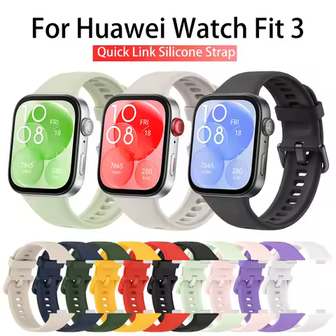 Silicone Strap For Huawei Watch Fit 3 Smart Watch Colorful Replacement Soft Sport Bracelet Wristband