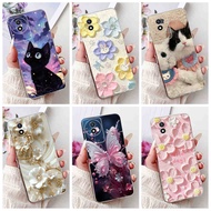 For Vivo Y02 Y02A Y02T Y02S Cute Cat Butterfly Flower Pattern Case VivoY02 Y 02 02S 4G Soft Silicone