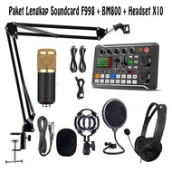 KMP - Complete Sound Cared Package F998 Michrophone BM800 Plus Gaming Headset X10