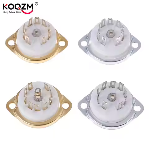 1pc Ceramic 9pin GZC9-F-G PCB MOUNT Tube Socket FOR 12AX7 12AT7 12AU7 6DJ8 ECC82 5670 6922 Hifi Audi
