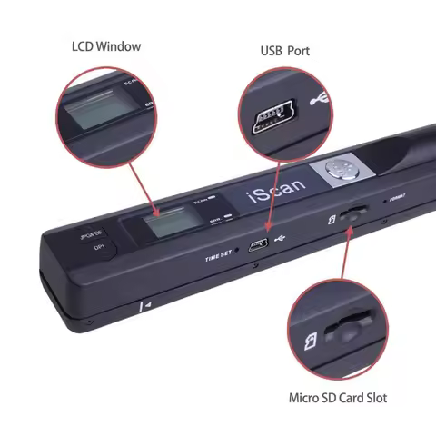 IScan Portable Scanner Mini Handheld Document Scanner A4 Book Scanner for JPG and PDF Format 300/600