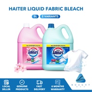 Haiter Liquid Fabric Bleach 5 Liter and 2.5 Liter – Powerful Stain Removal Whitens Deodorizes Disinf