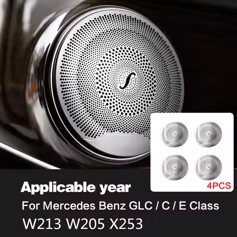 Car Door Audio Cover Speaker Decor Loudspeaker Trim Interior Accessories For Mercedes Benz W205 W213