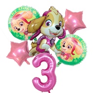 Paw Patrol Toys Balloons Figure Skye Puppy Model Desktops Ornaments Ballon Girls Birthday Party Room Deco Gift Set For Children