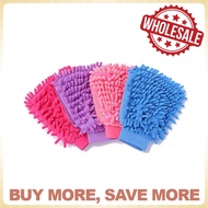 [Ready Stock] Car Washing Microfiber Chenille Mitt Auto Cleaning Glove Dust Washer Anti Scratch Double Sided