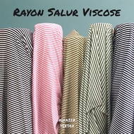 KATUN Viscose Striped Rayon Cotton Fabric | 1/ 2 Meters of Striped Rayon Cotton | Metered Fabric Kai