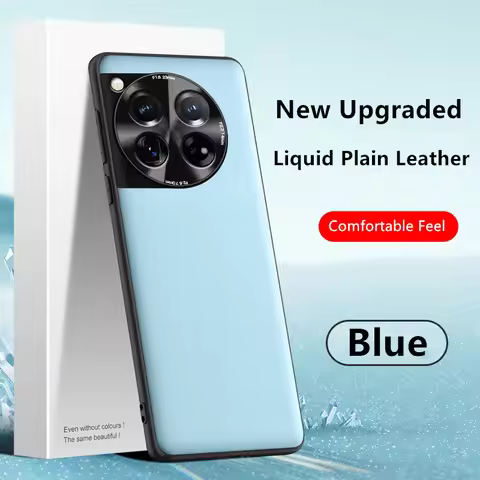 Skin Feel Liquid Plain Leather Case for OnePlus 12 ACE 3 Pro 12R 11 Nord CE4 ACE 3V Comfortable Grip
