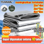 (Promosi !) DONGLIN Terpal lembaran (2x4 Meter、3x5 Meter、4x6 Meter）Hijau perak Terpal Kolam Ikan Tebal Kuat/Terpal Anti Air/Terpal Plastic/Terpal Mobil/Terpal Tenda/Terpal Warung/Terpal Murah/Terpal Kuat