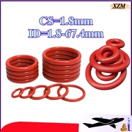 O ring Red silicone O-ring sealing ring CS1.8mm*ID1.8-67.4mm waterproof ring high temperature resist