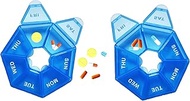 Little Dreams Products - Pill Case, Pill Organizer, Pill Box, Pill Box 7 Days, Pill Dispenser, Pack Portable Travel Pill Box Dispenser Medicine case Pack of 2 (Blue)