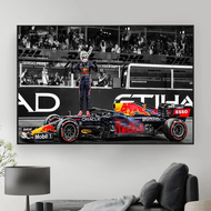 ผ้าใบพิมพ์โปสเตอร์ F1แข่งรถ2022 Formula One World Championship รถศิลปะบนผนังจิตรกรรมผ้าใบ Hiasan Din