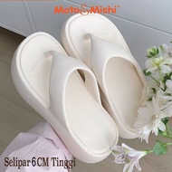 Selipar Wanita Flip Flops 6CM Tinggi Selipar Perempuan Ringan Selipar Tahan Lama Tidak Licin Fashion