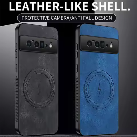 Pixel 6 Fashion Leather Shockproof Phone Cases For Google Pixel 6 Pro Magnetic Wireless Charging Cov