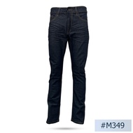 กางเกงยีนส์ผู้ชายทรงกระบอกเล็ก นิยมยีนส์ Niyom jeans สียีนส์ ผ้าไม่ยืด แต่งย่นหน้า รุ่น M349