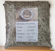 Green Bean (GB)/Biji Kopi mentah Arabica Mandailing Fullwashed kemasan 500 gram dan 1000 gram