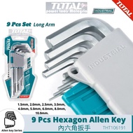 TOTAL 9 Pcs Hex Long / Extra Long Allen Key Set (1.5 ~ 10mm) 內六角扳手 - THT106191 (Long) / THT106192 (E