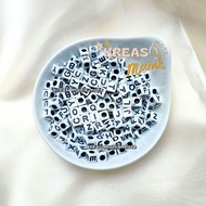 (CHOOSE LETTER) White Square AZ Letter Beads Bracelet / DIY Bracelet Beads / DIY Craft Beads / Lette