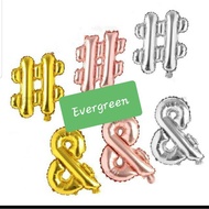 Ampersand "&" Reading Sign Foil Balloon "Hashtag"/ Size 40 cm