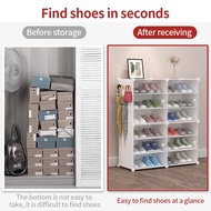 2023 fashion▫✔Rak kasut DIY rak kasut dengan Door storage box bertutup rak rak kasut kabinet Organisasi kasut Plastik