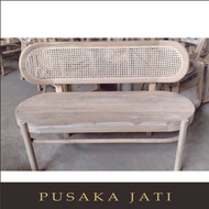 Rattan bench/minimalist bench/retro bench/modern heirloom teak bench