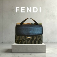 🫅女神購物節狂降（原$15800）‼️只到3/15⏰【8成新】㊣✨FENDI✨芬迪 FF 老花 皮革  兩用 郵差包 手提包 肩背包 斜背包/雙F/二手包/二手精品/保證正品