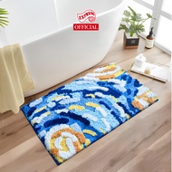 EXPRESS CARPET พรมตกแต่ง ลายแมว ใบไม้ ท้องฟ้า งานศิลป์บนพื้นห้อง สุดหนานุ่ม ใช้วางหน้าเตียง ในห้องน้