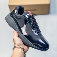 PRADA Bright Leather Fashionable All-Match Men's Sports Casual Shoes Recommended