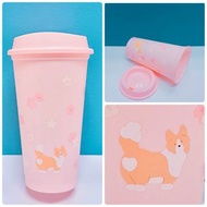 🍑 櫻花 柯基 粉粉 環保杯 🐦‍🔥特價$120 🍄香港現貨 🐶 Starbucks Sakura & Corgi mug  🌸CHERRY BLOSSOM reusable cup Tumbler 