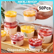 Disposable Dessert Cup Round Pudding Cups with Lid Plastic Mousse Cup for Cupcake Tiramisu Cawan pen
