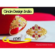 Wing Sing Cincin Fesyen Design India Emas 916 / 916 Gold Ring C017