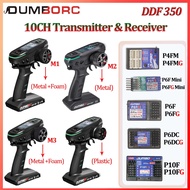 DUMBORC DDF-350 10CH 2.4G Digital Transmitter Remote Controller HD Screen 4/6/10Channel Gyro Receive