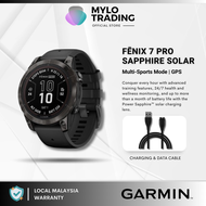 Garmin Fenix 7 Pro Sapphire Solar Multisport GPS Smartwatch Built-in Flashlight Solar Charging Capability Black