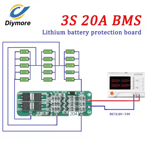 3S BMS Balance 20A 12.6V - 13.0V Li-ion Lithium Battery Charger Protection Board 18650 BMS Equalizer