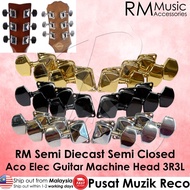 RM HQ Semi Diecast Semi Closed Acoustic Electric Guitar Machine Head SET 3R3L Guitar Tuner Pegs 3L3R