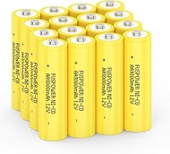 Fuspower 16Pcs AA NiCd Rechargeable Batteries AA Size Battery 1.2V 1000mAh for Solar Lights Garden L