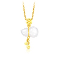 CHOW TAI FOOK 999.9 Pure Gold Pendant with Chalcedony - Auspicious Gord R24321